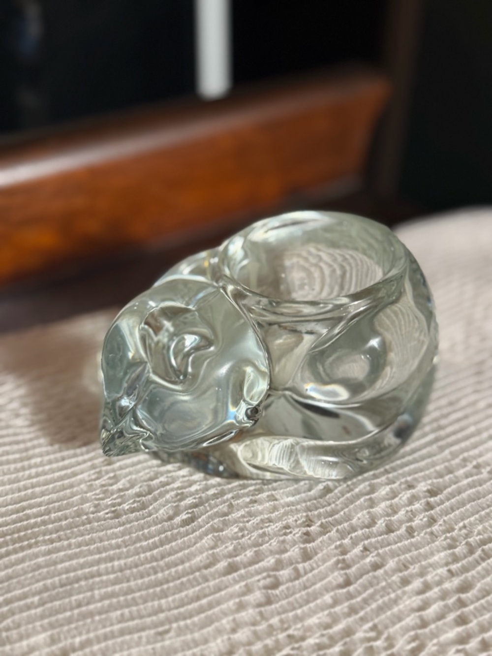Clear Glass Cat Votive Holder - Home Art